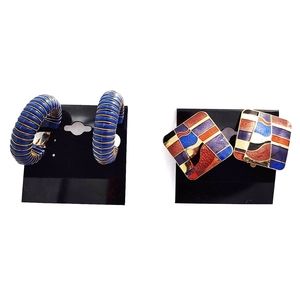 246CO238  2 Pairs Golds & Blues Clip-on Earrings